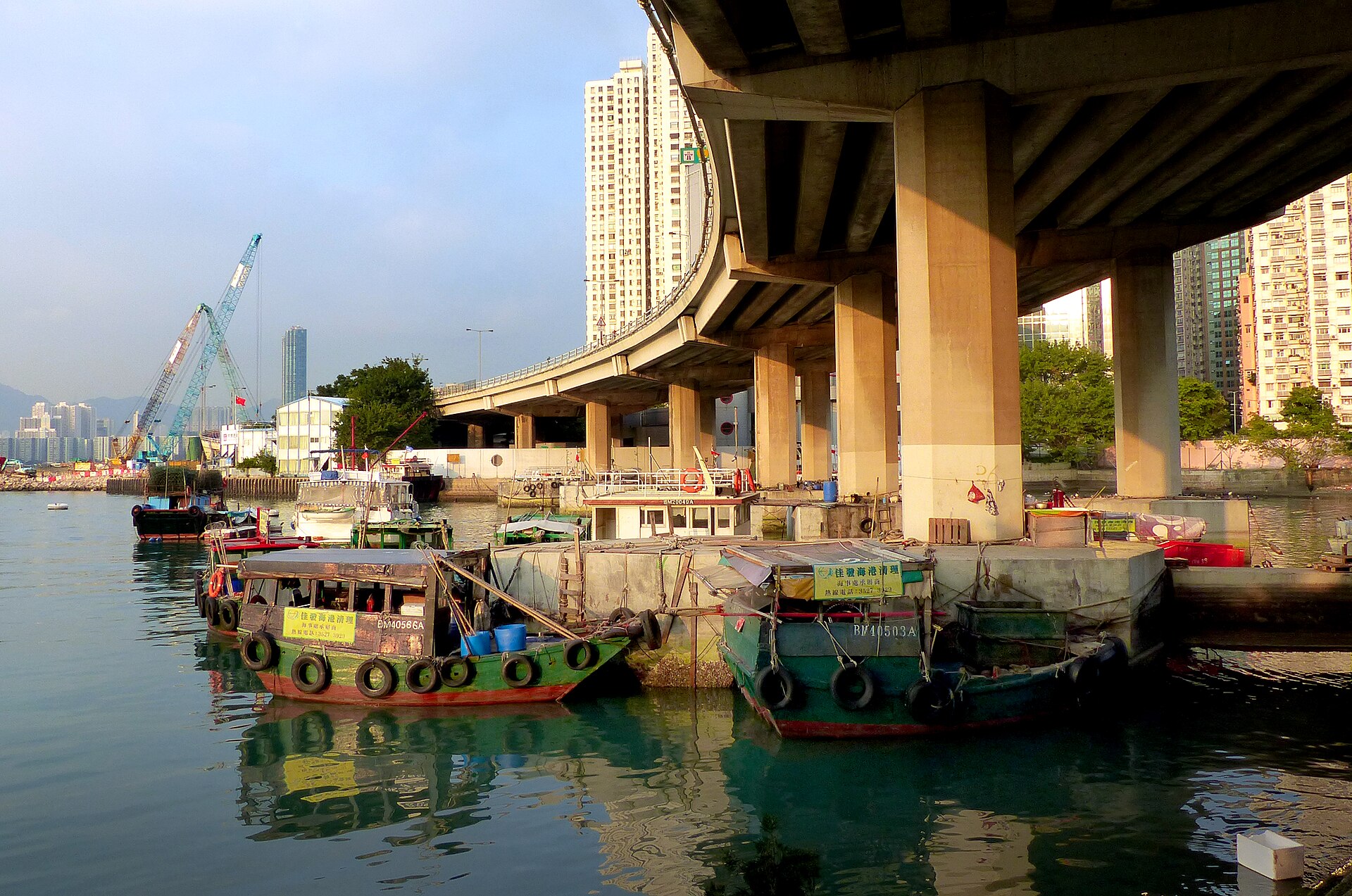 Hong Kong typhoon storm harbour