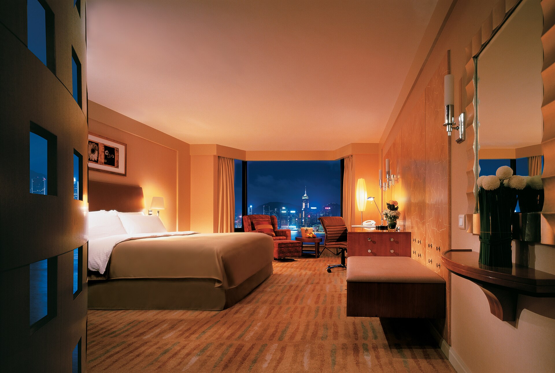 Hong Kong hotel room harbour view