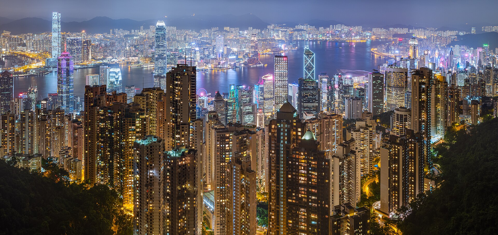 Victoria Peak view Hong Kong skyline