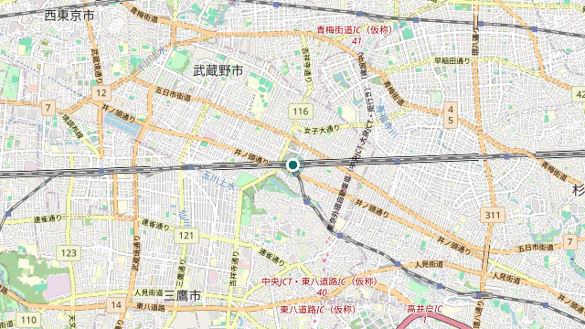 Map showing the location of Kichijoji