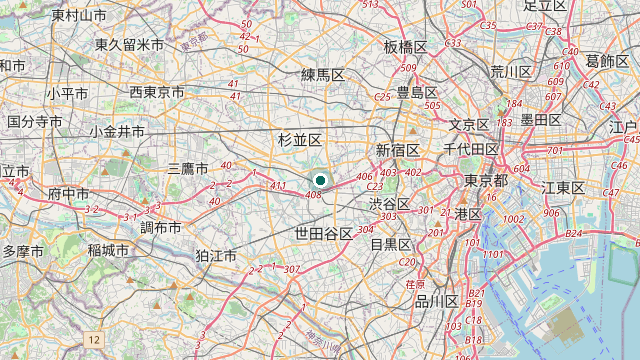 Map showing the location of Tokyo