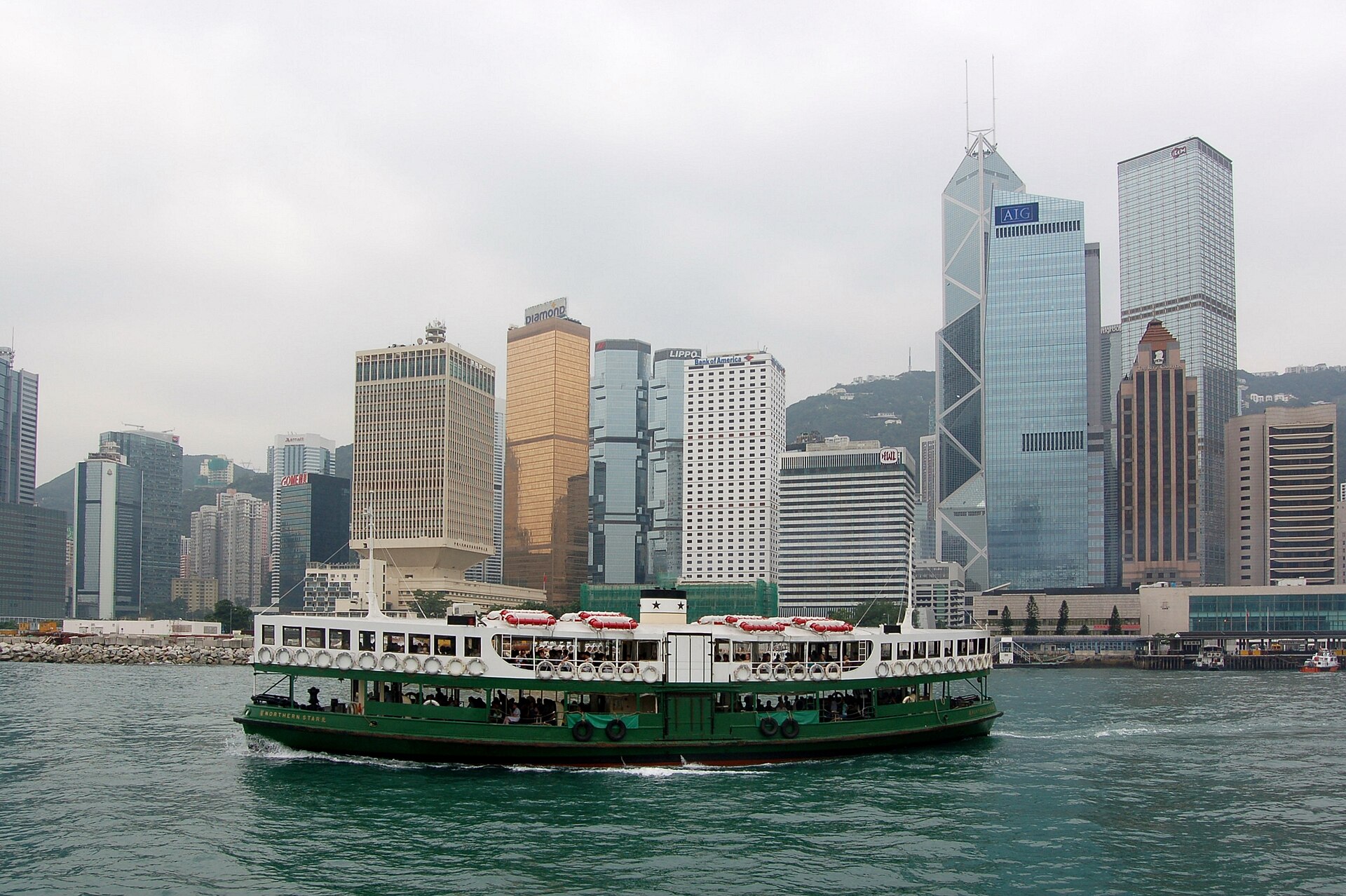 Victoria Harbour ferry skyline