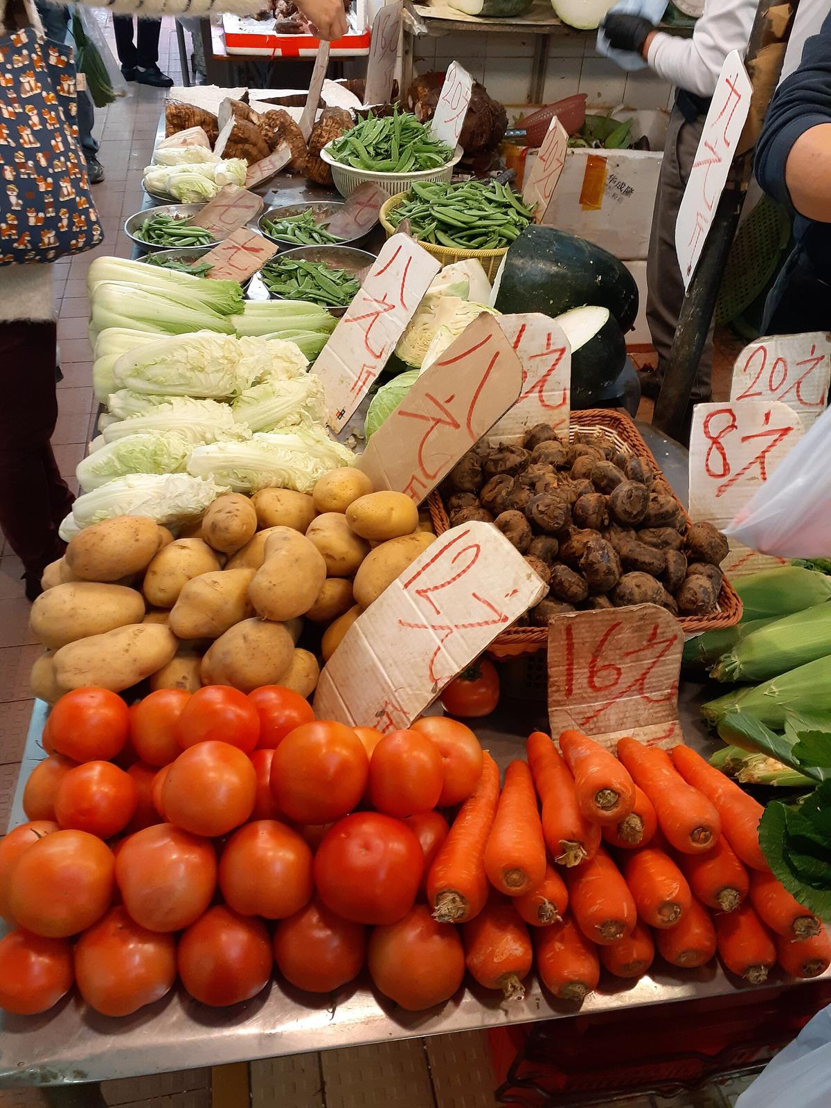 Hong Kong wet market vegetables