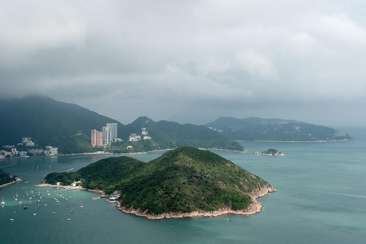 Hong Kong beach island boat