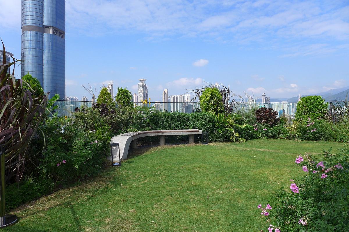 Your First Month in Hong Kong in the Order That Works: SKYPARK Rooftop garden Lawn area